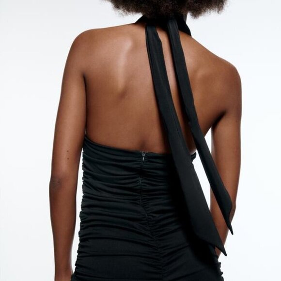 NWT ZARA | Draped Halter Mini Dress | Sz. S - Picture 6 of 13